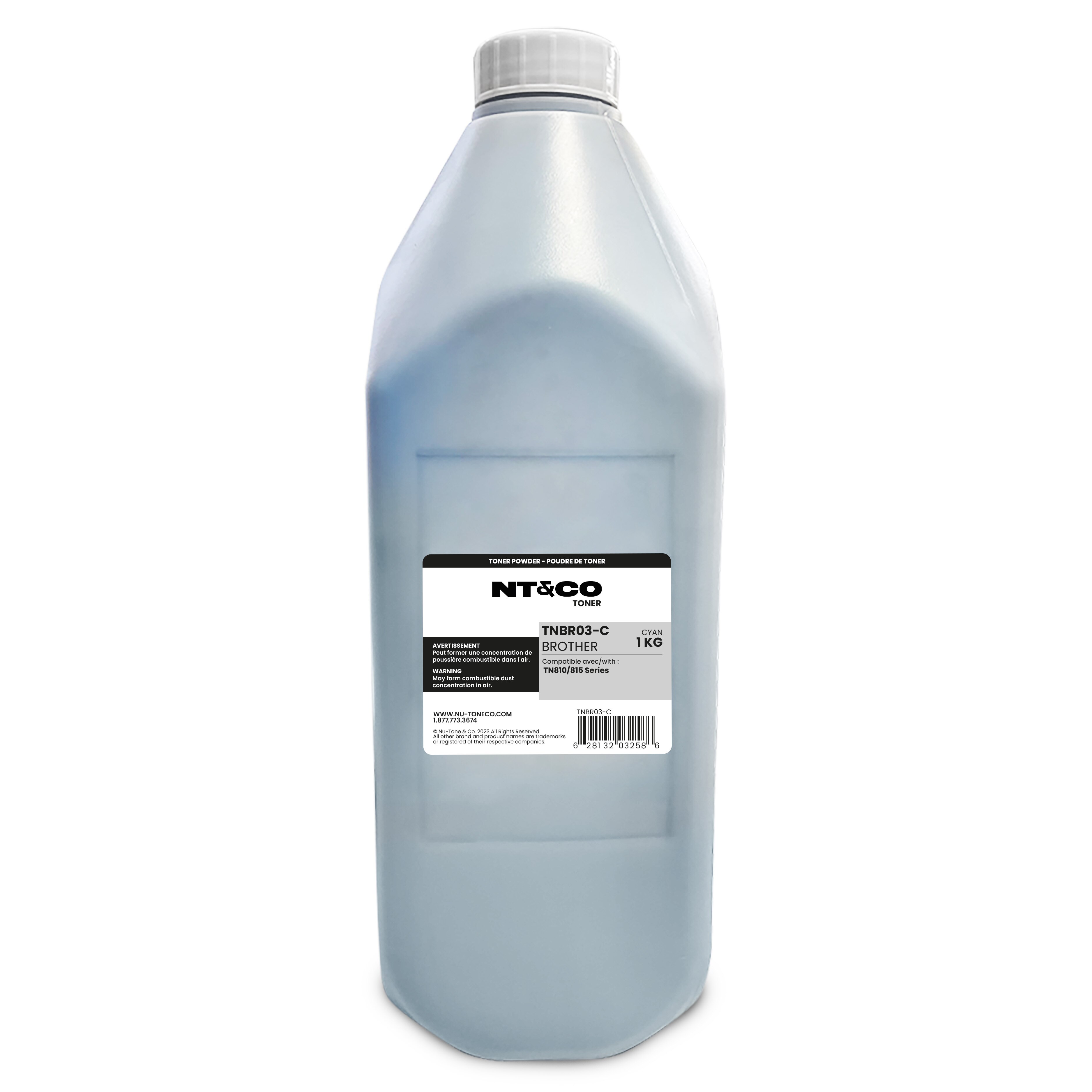 Powder Toner for use in Brother TN810/815 Series Cyan 1KG